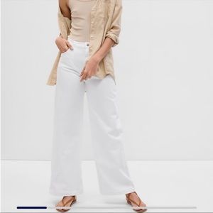 GAP high rise flare white jeans